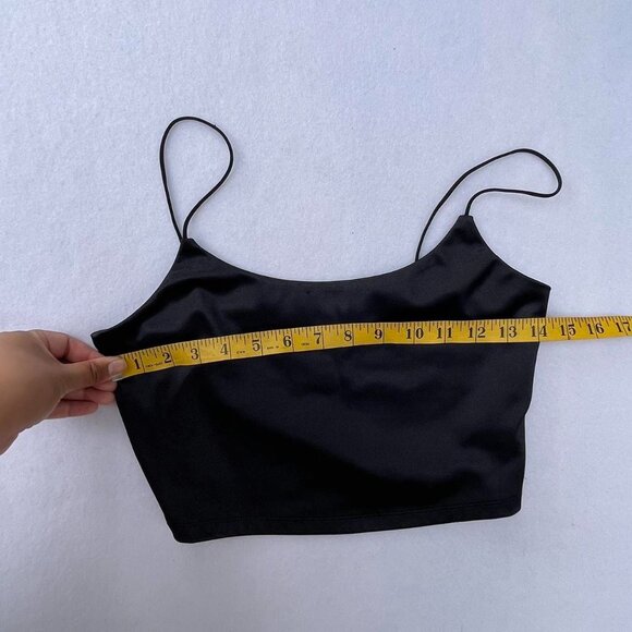 Aeropostale Seriously Soft Black Satin Bungee Cami Size M Goth Alternative Basic - Picture 5 of 6